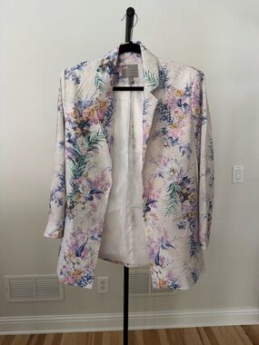 Floral Pastel Blazer - Multicolor Floral Print